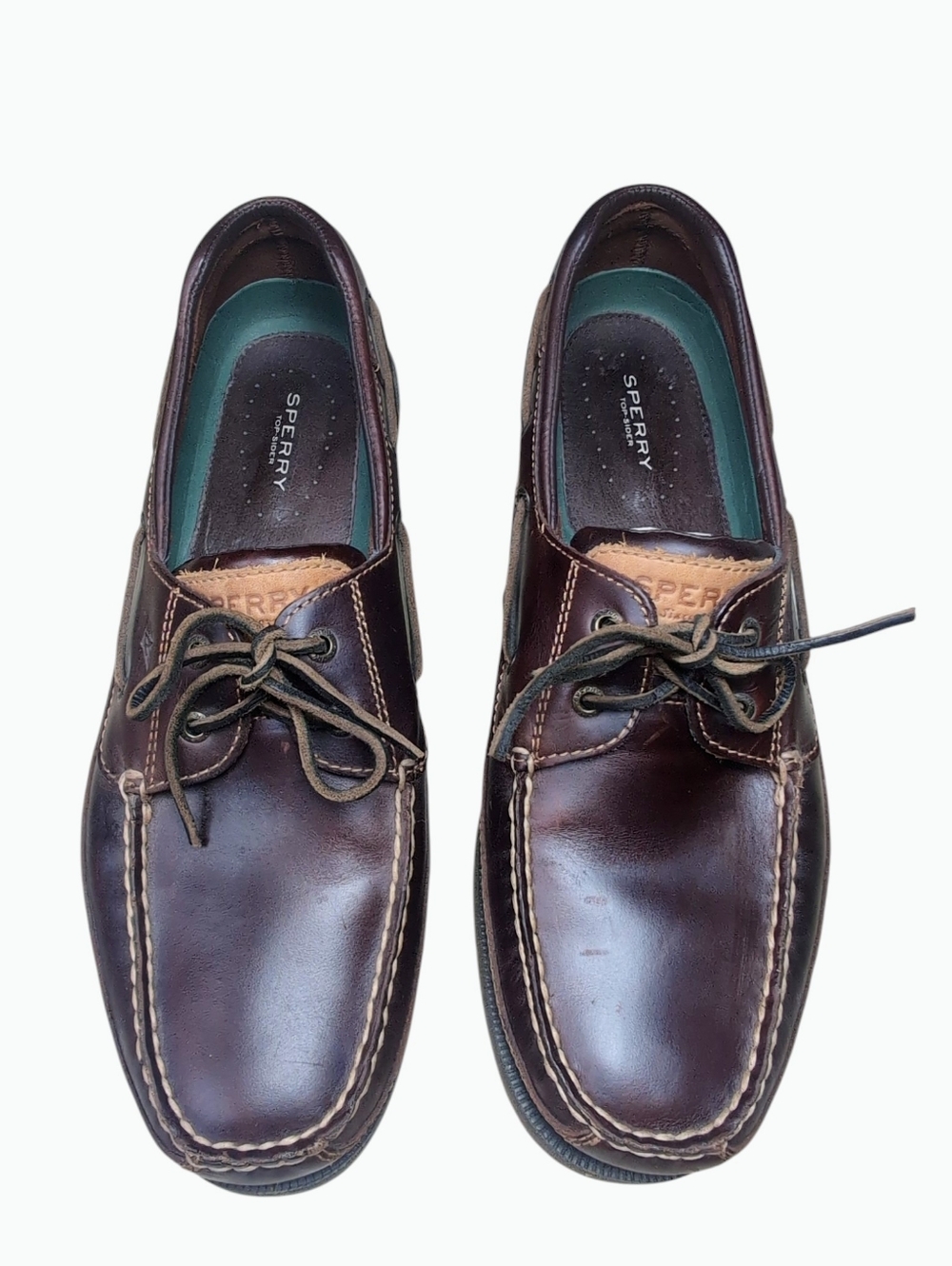 Sperry Top-Sider 2-Eye Leather Boat Shoes Mens 14 M Brown Deck Moccasin Slip On